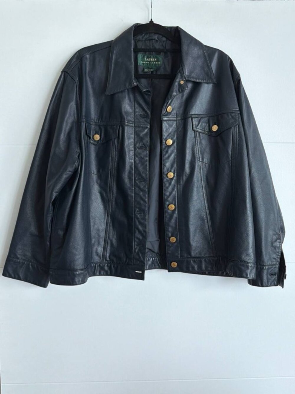 Lauren Ralph Lauren Leather Jacket | Womens (Size 2X) | Black